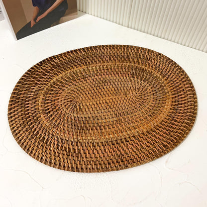 Oval Rattan Placemat – Dark Brown