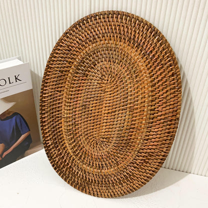 Oval Rattan Placemat – Dark Brown