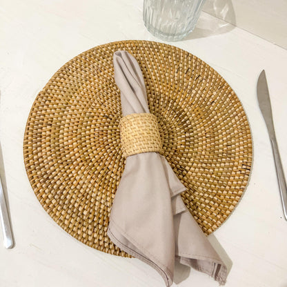 Natural Round Rattan Placemats